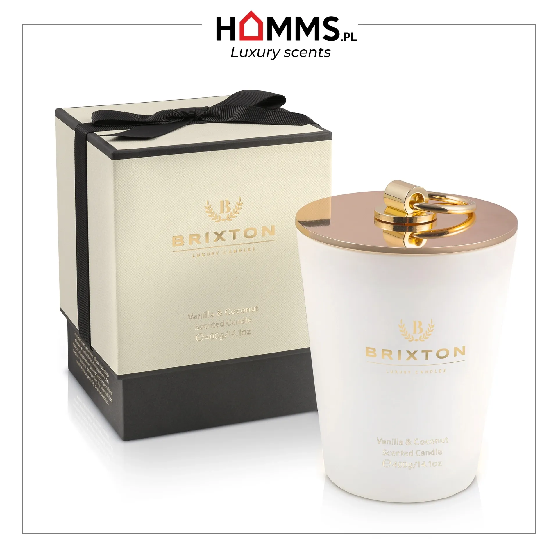 Świeca zapachowa w szkle BRIXTON 400g Vanilla & Coconut